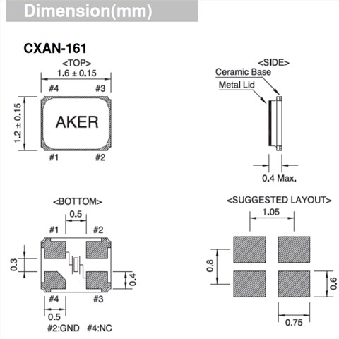 安基晶振,貼片晶振,CXAN-161晶振