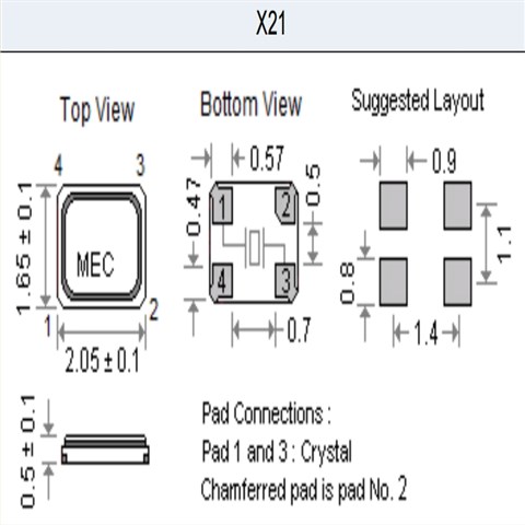 2016mm,X21-52.000-20-10-10W,MERCURY臺(tái)灣晶體,52MHZ,X21