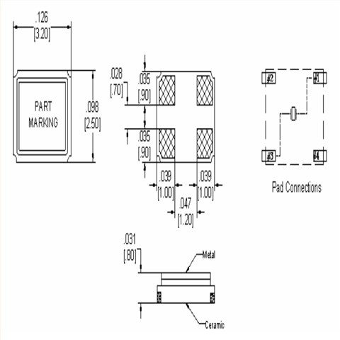 C3水晶振動(dòng)子,美國(guó)PDI小體積晶振,3225mm晶體諧振器