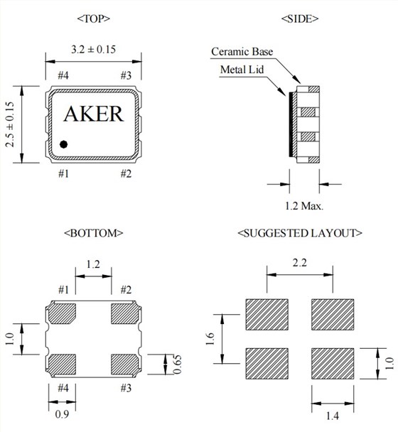 V3,尺寸VCXO V3,尺寸VCXO