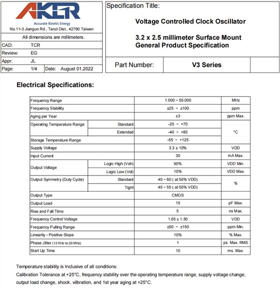V3,規(guī)格VCXO V3,規(guī)格VCXO